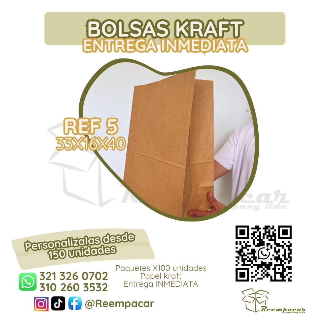 Bolsa Kraft Sin Manija – Ref 5