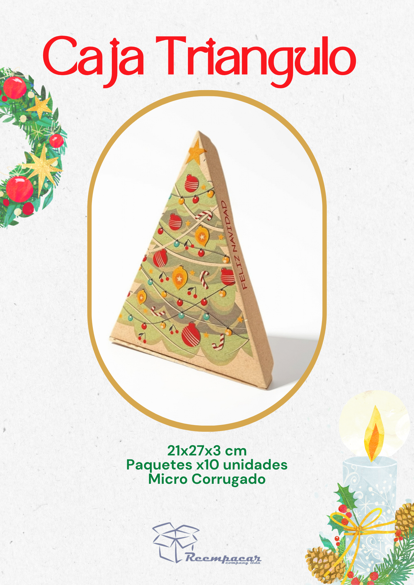 Caja regalo Triangulo Navidad