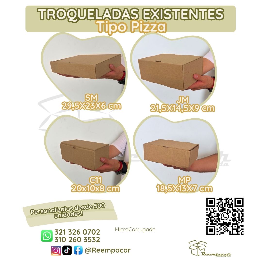 Cajas con Cierre Tipo Pizza – Varios tamaños